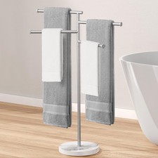 Free Standing Towel Racks for Bathroom, Towel Stand with Natural Marble Base,...