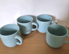 Habitat Stoneware Matt Duck Egg bCoffee Tea Mugs Set of 4 