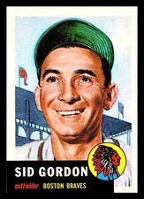 1991 Topps Archives 1953 #117 Sid Gordon Bio uses white text