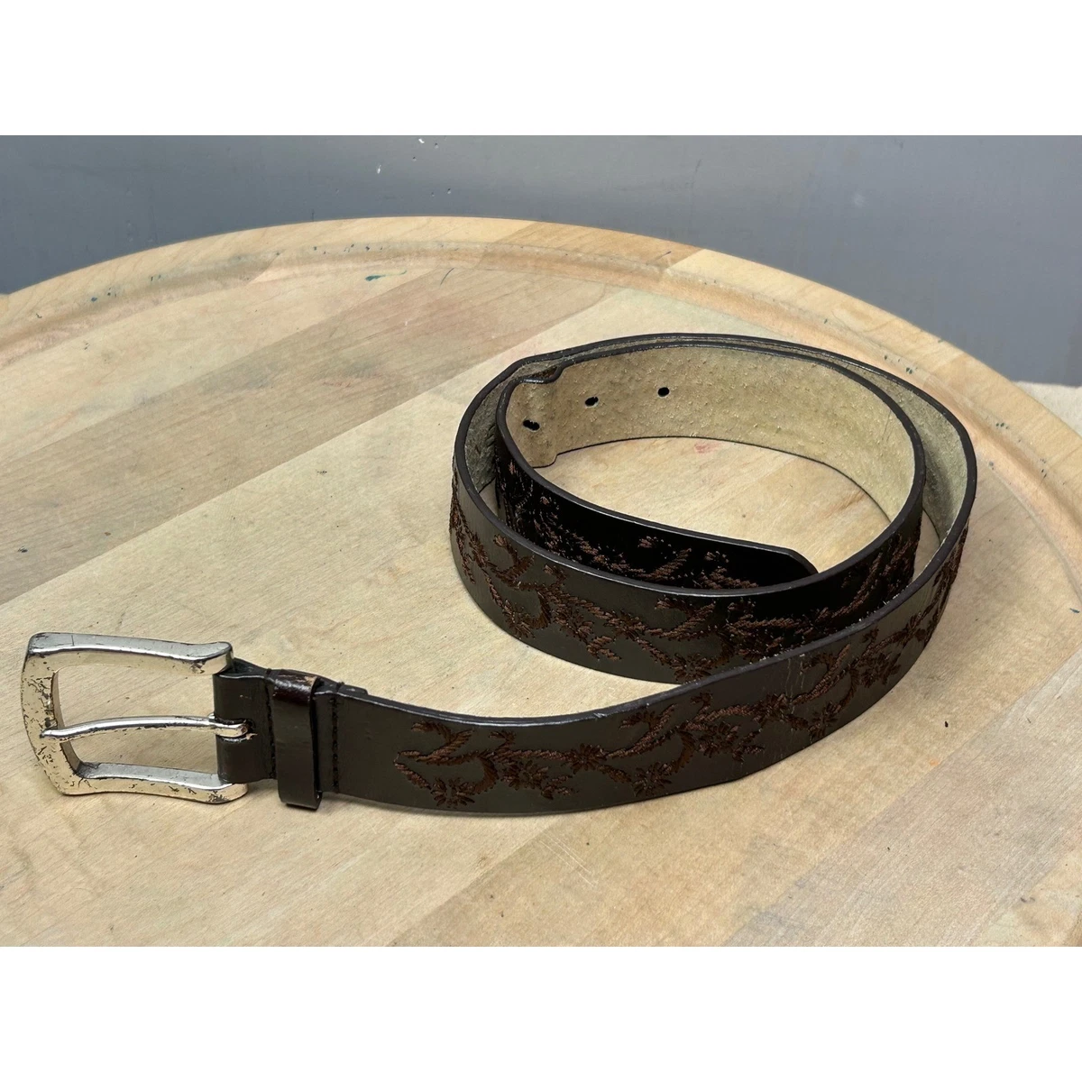 Nine West Women\'s Belt In Floral Beige Tan Leather Bohemian Cowgirl Western L Shyanne Women main image 3