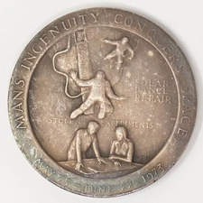 1973 Man's Ingenuity Conquers Space Skylab I 4.45 Troy Oz .999 Silver DC- 6762