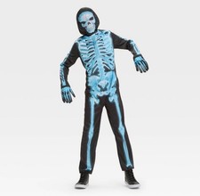 Hyde Eek X-Ray Skeleton Halloween Costume Kids Size L 10-12 Glow Bones
