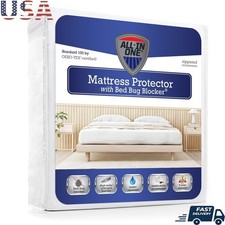 All-in-One Mattress Protector Bed Bug Blocker Water Stain Resistant 15in New