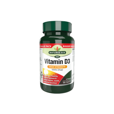 Natures Aid hochfestes Vitamin D3 1000iu 180 Tabletten
