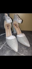 Bling Rhinestones Heels Silver New Size 10