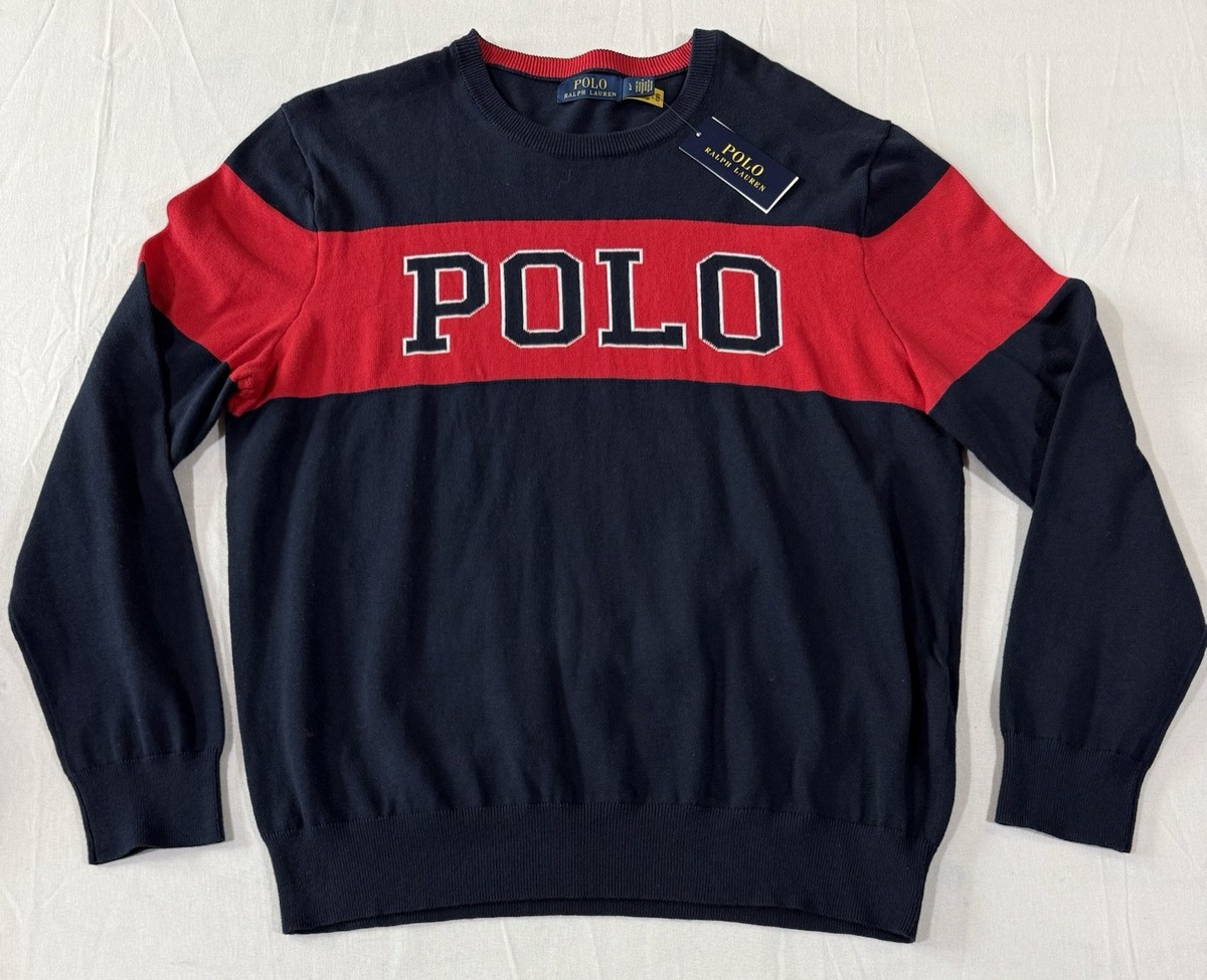 Polo Ralph Lauren Men's Large Graphic Print Crew Neck Light