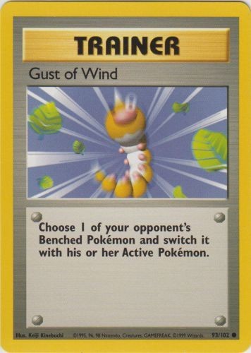 GUST OF WIND - Base Set - 93/102 - Common - Pokemon Card - NM