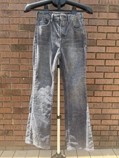 Anthropologie Pilcro Gray Grey Corduroy Pants Bootcut Flare Waist Size 26 EUC