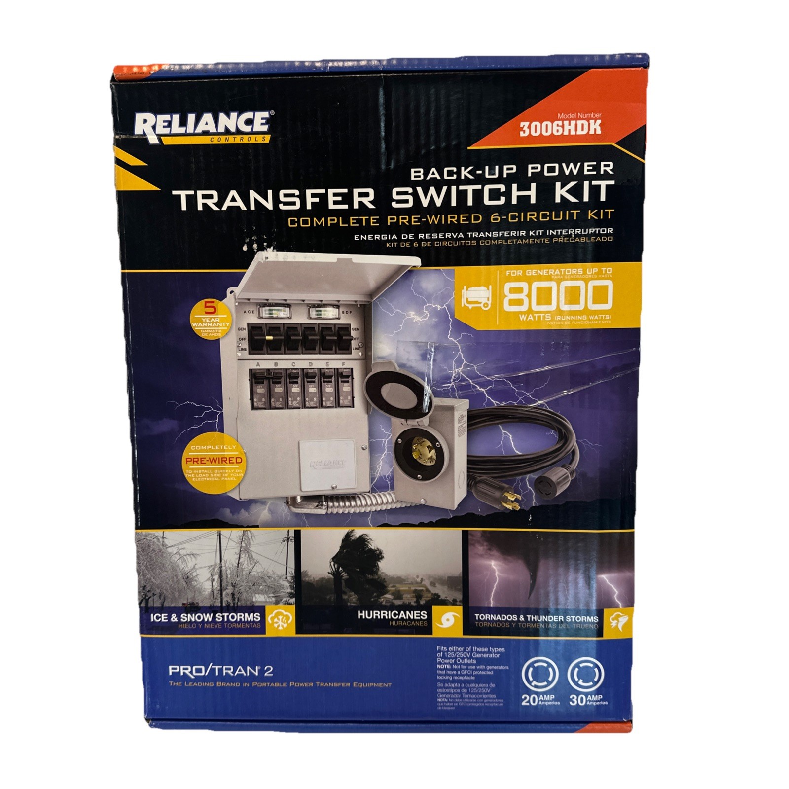 Power Transfer Switch Kit  3006hdk  6 Pre Wired Circuits