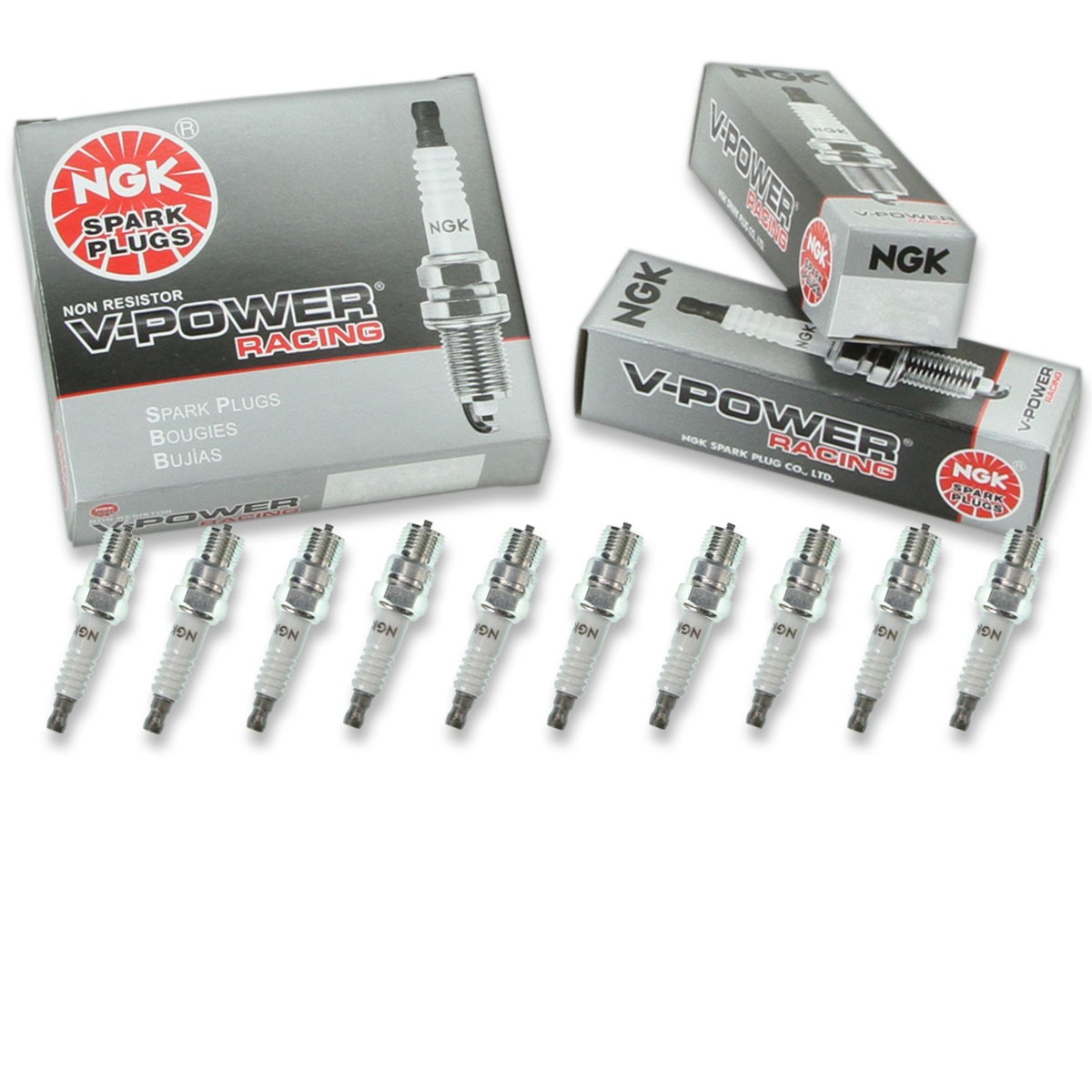 10 pc NGK 2817 R5673-7 V-Power Racing Spark Plugs for V4C BL5 BL4 AR135 AF2C nd