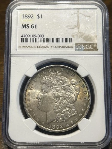1892 P Morgan Silver Dollar NGC MS61 Better Date Coin