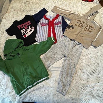 Kids 3T Outfit Set 4 Pieces Baseball Tee Hoodie Sweatpants Joggers
