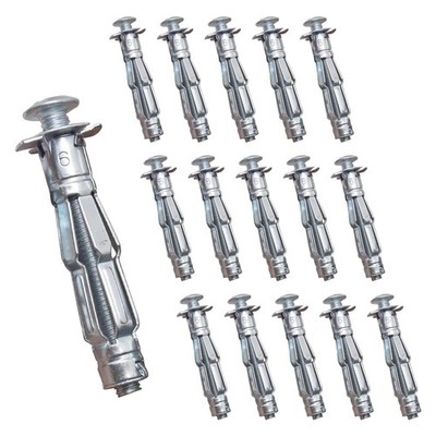 1/4'' Drywall Anchor Kit Hollow Wall with ScrewsZinc Plated Steel Molly BoltHo...