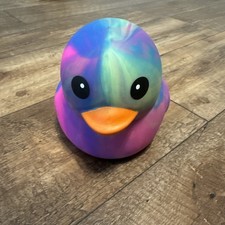 New Jumbo Squeeezy Tie Dye Rainbow Duck Sunny Days Viral Squish Toy Toymendous