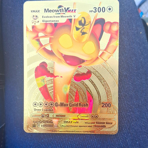 The Pokémon Company Meowth VMAX SWSH005 Black Star Promo Holo English 300HP Ntdo