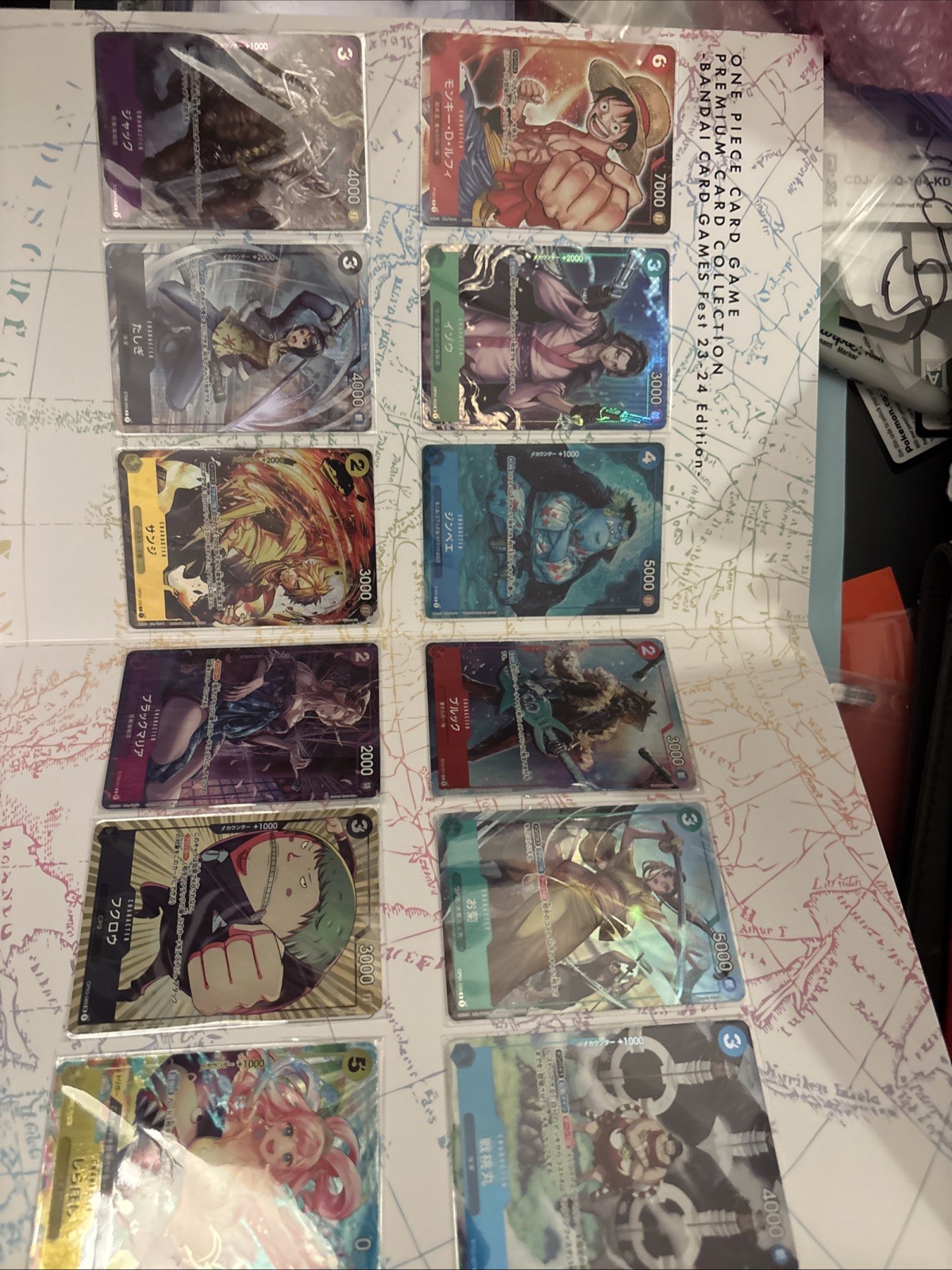 Juego de 12 cartas Bandai Namco One Piece Premium Card Collection Fest edición 23-24
