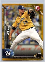 2016 Bowman Jorge Lopez Gold Rookie Card #146 — Serial Numbered 6/50. rookie card picture