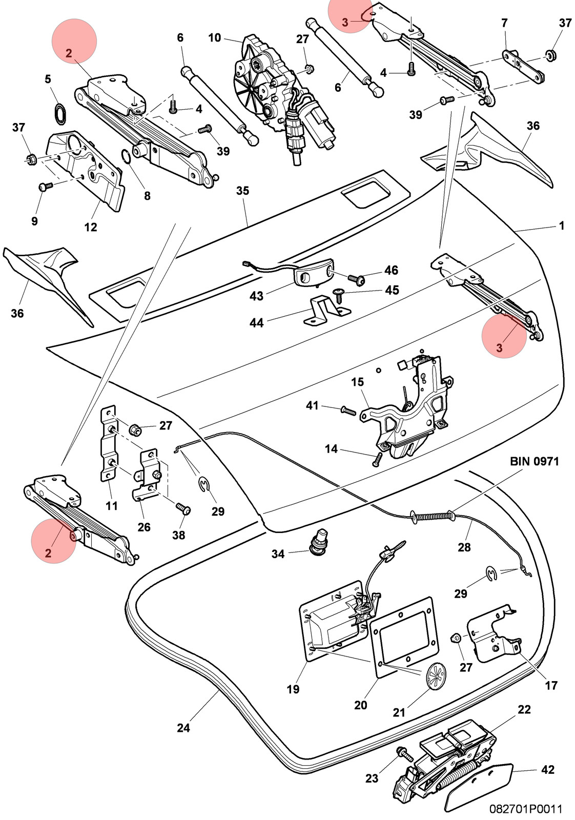 07-18 BENTLEY CONTINENTAL GTC TRUNK LID HINGES LIFT SUPPORT SHOCK ABSORBER OEM