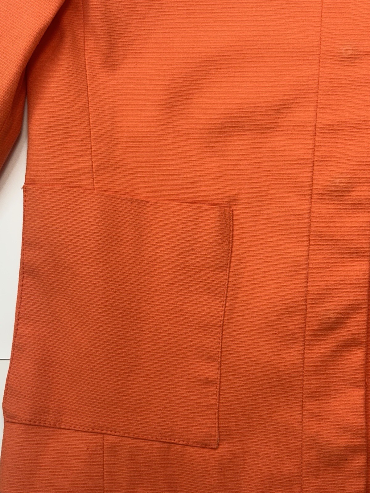 Zara  Basic Collarless Jacket In Vibrant Orange H… - image 3