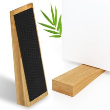 2x Türkeile Bambus Türstopper rutschfest mit Gummi Door Stopper Bambuskeil
