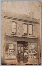 SOCIAL HISTORY - Shopfront Fry's Cocoa & Chocolate Shop With Staff RP Postcard