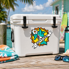 Go Fins Dolphin Miami Inspired Fan Art Sticker — Laminated Vinyl Decal
