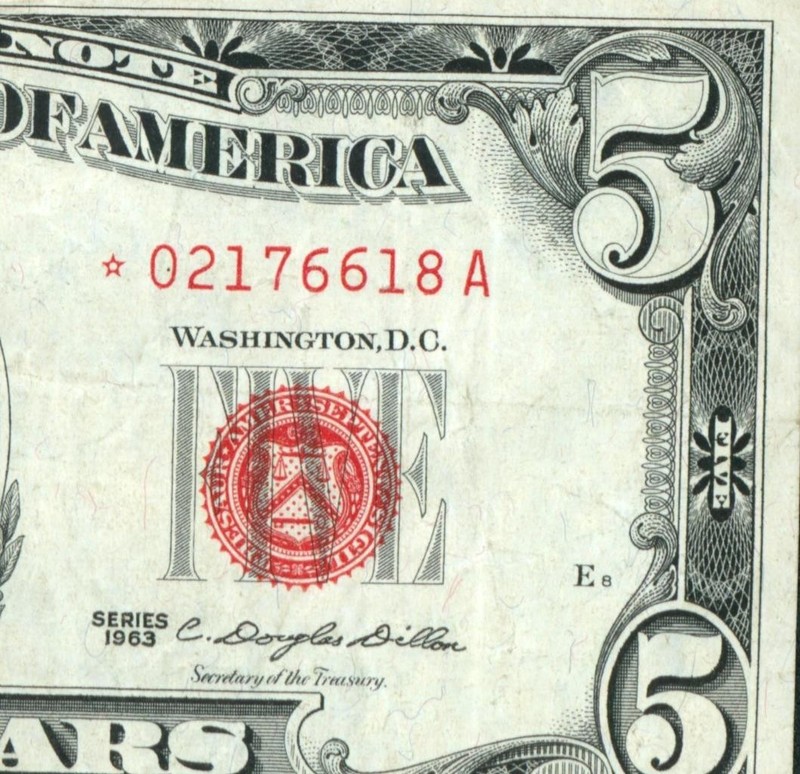 **STAR** $5 1963 United States Note ** PAPER CURRENCY AUCTIONS