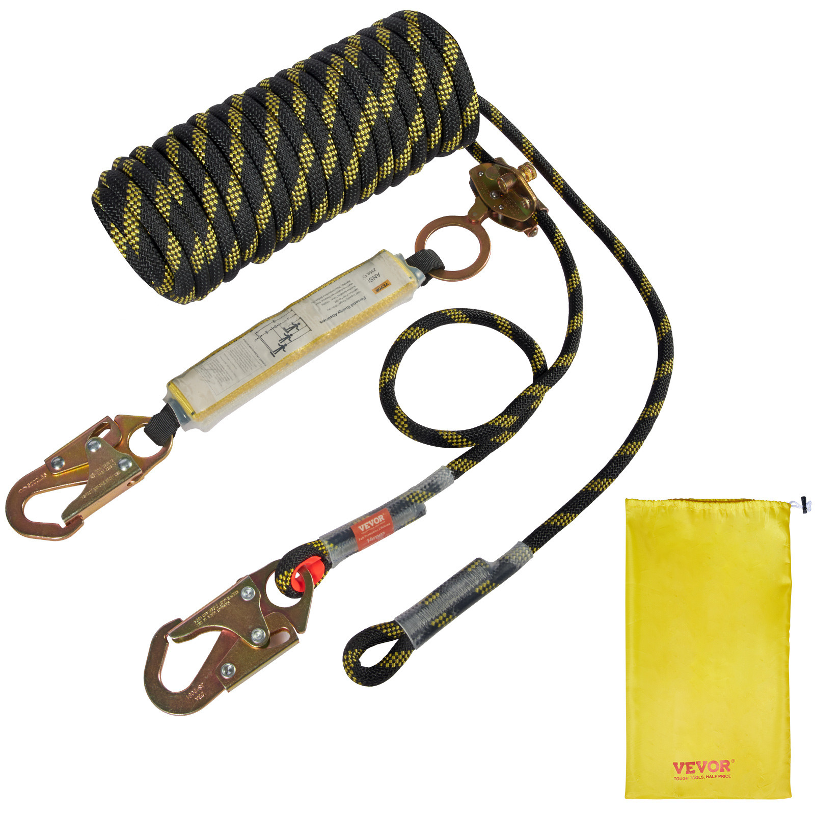 Uimoso Vertical Lifeline Assembly 50ft Fall Protection Polyester Rope 30 KN ANSI