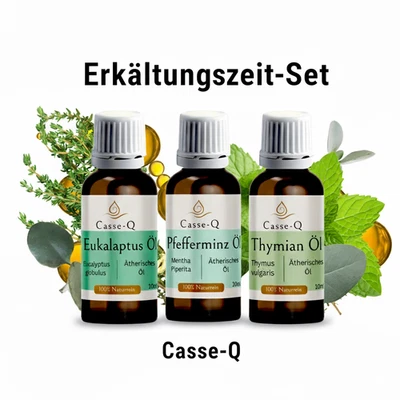 Eucalyptus menthe poivrée Thym Set 100 % huiles essentielles naturelles - Cas... - Photo 1/4