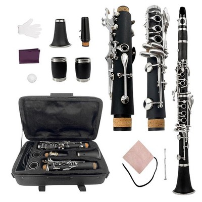 Advance C key Clarinet Two Barrels Ebonite Wood Nickel Plated Key with Case
