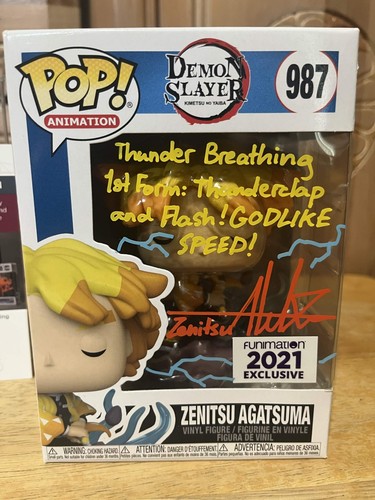 Funko Pop! Zenitsu Agatsuma #987 Signed by Aleks Le JSA COA - 第 3/8 張圖片
