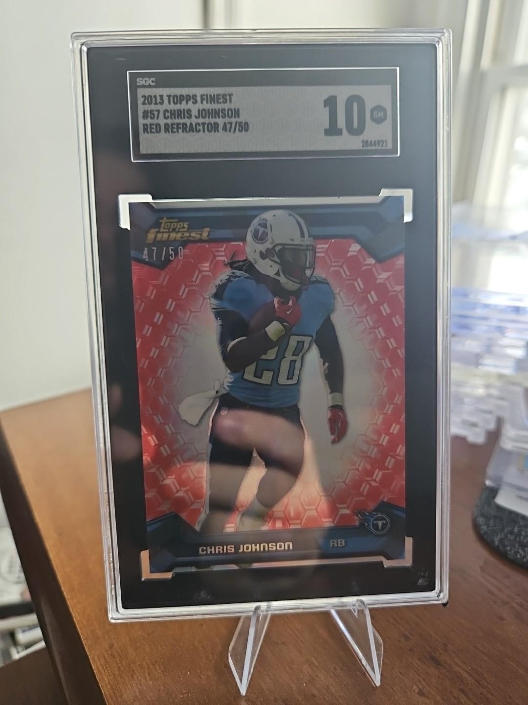 2013 Topps Finest - Chris Johnson #57 Red Refractor /50 SGC 10