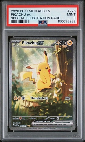 2026 POKEMON ASC EN-ASCENDED HEROES SPECIAL ILLUSTRATION RARE PIKACHU EX PSA 9
