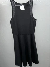 NWT H&M Womens Dress Black Sleeveless Skater Fit Flare Short Casual Small S