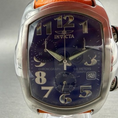 Invicta Lupah Chronograph Watch Men 40mm Blue Dial Steel Date 9815