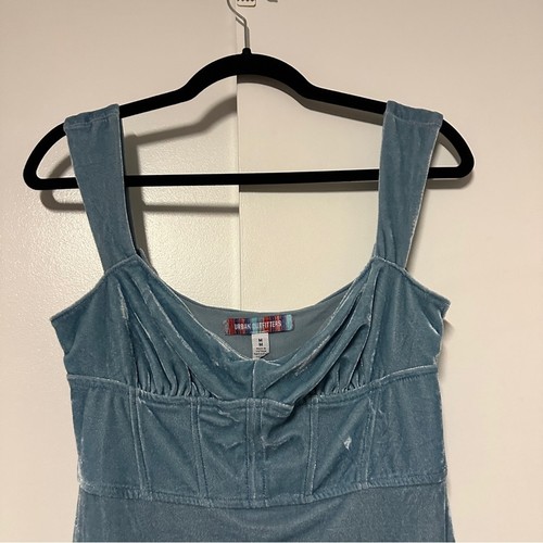 Urban Outfitters Women's Genevieve Velvet Corset Mini Dress in Sky Blue Size M - Picture 6 of 10
