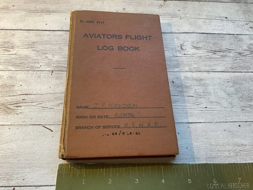 ORIGINAL WWII USN VP-84 PBY GUNNER FLIGHT LOG BOOK - SOUTH AMERICA