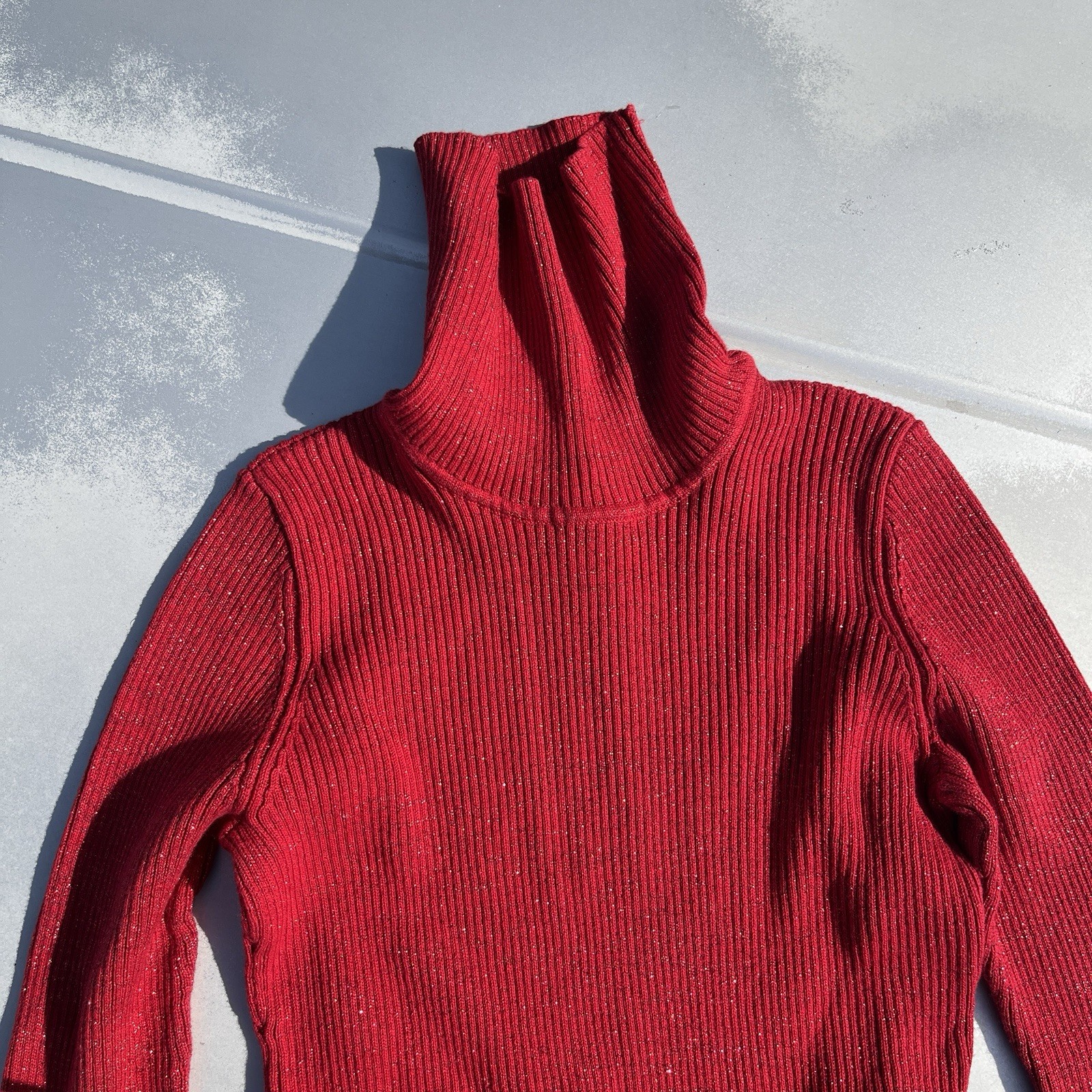 Basic Editions Sparkle Ribbed Knit Turtleneck Pul… - image 3