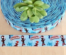7/8" 1 YD Spidey Grosgrain Ribbon Spider-Man Spiderweb Superhero