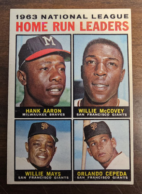 1964 Topps NL Home Run Leaders Hank Aaron Willie Mays McCovey Orlando Cepeda