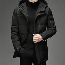 Men’s Long Hooded Down Parka 90% Duck Down Winter Warm Waterproof Thick Jacket 5