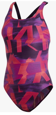 Adidas Athly X Graphic Swimsuit Badeanzug (DT4838) active purple Gr. 44