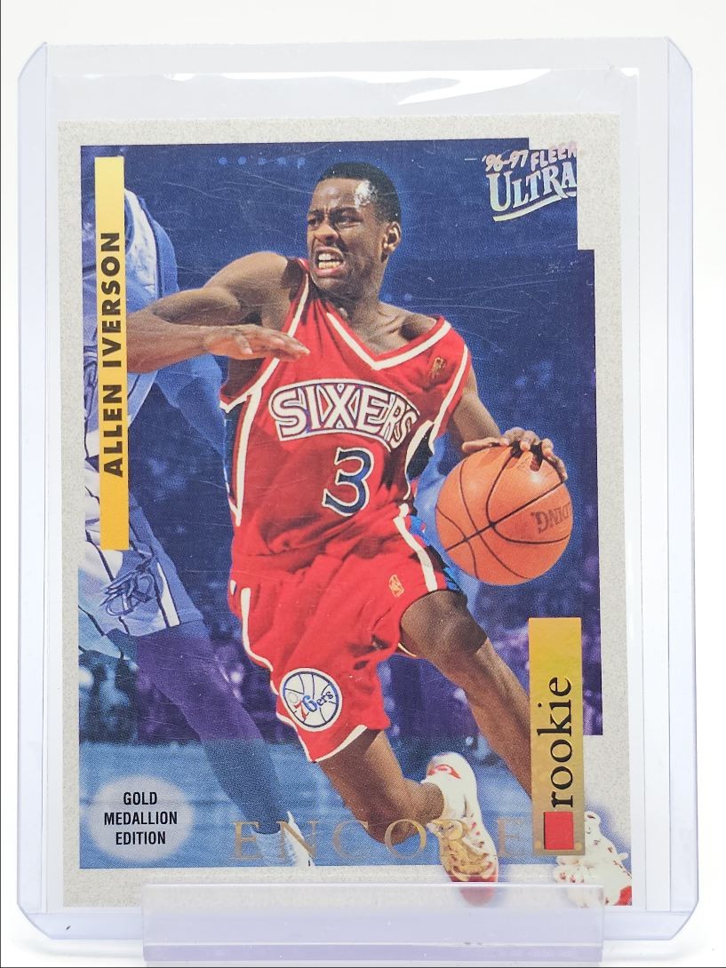 ALLEN IVERSON 1996-97 FLEER ULTRA ROOKIE ENCORE GOLD MEDALLION RC Q4856