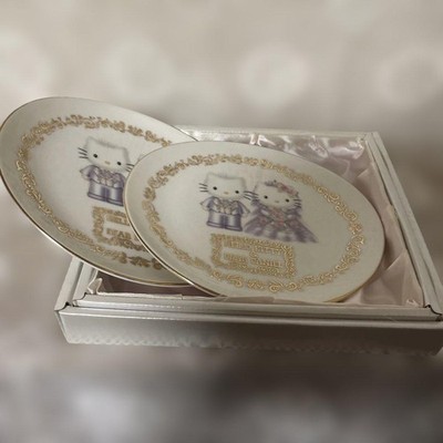 Hello Kitty & Dear Daniel Hochzeit Keramik Teller 2er Set Sanrio Vintage