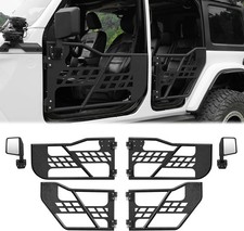 4pcs Jk Tube Doors Half Doors W Mirror For 2007-2018 Jeep Wrangler Jk Jku 4door