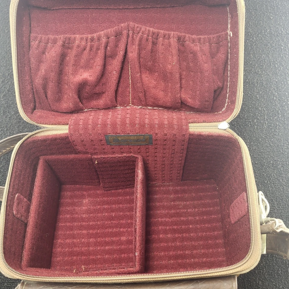 Estuche para cámara vintage Estuche para lentes Marsand Bolsa para cámara Marrón Granate Lente de alta resistencia Foto 3 de 4