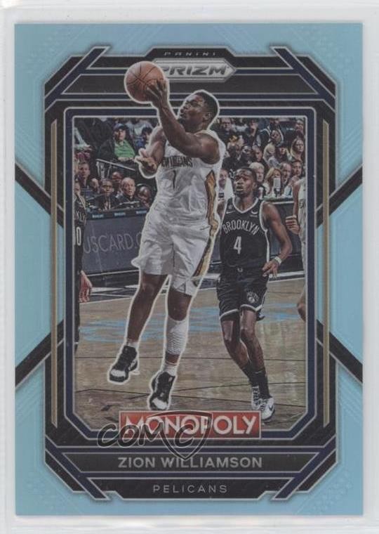 2022-23 Panini Prizm Monopoly Light Blue Prizm 185/199 Zion Williamson #55 0t5