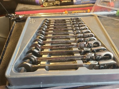 Blue-Point by Snap-on 12-Piece Metric Flex-Head Ratcheting Wrench Set (8-19mm)