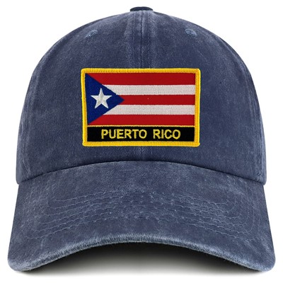 Puerto Rico Embroidered Patch Pigment Dyed Washed Baseball Cap - FREE SHIPPING