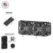 Water Cooling Radiator, 12 Pipe Aluminum Heat Exchanger Radiator with Fan for...